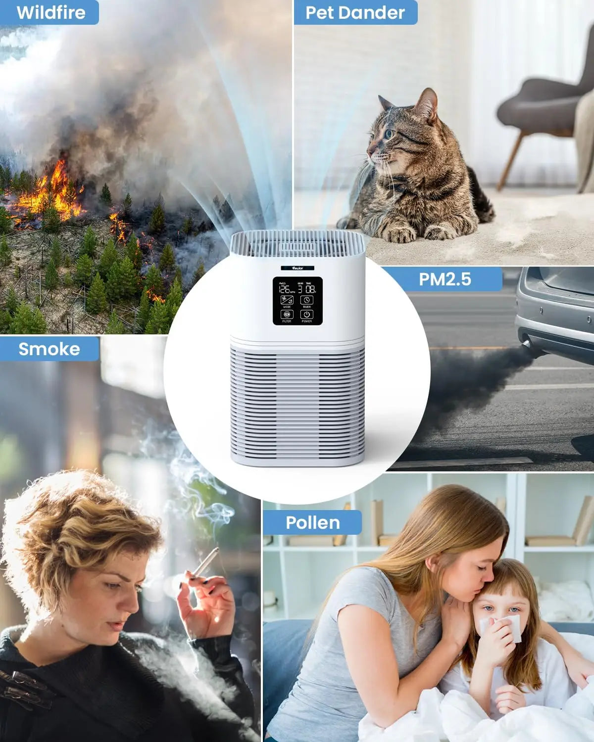 TLXT 2 In 1 Air Purifier Aromatherapy Diffuser Auto Mode