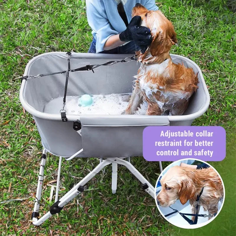 NONEDog Litter Elevated Foldable Dog Bath Tub For Grooming