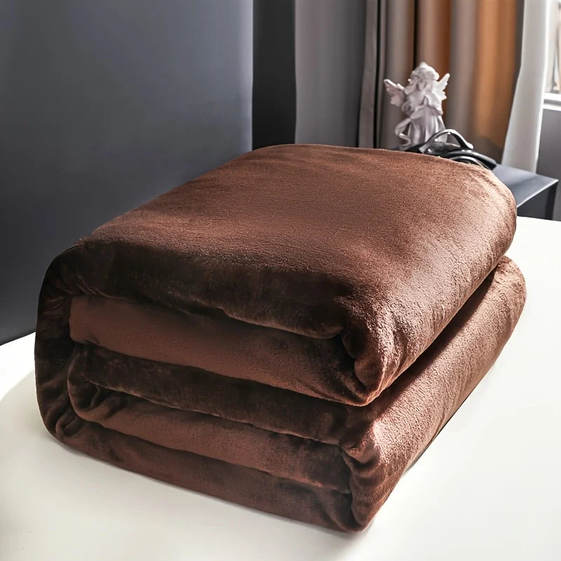 Solid Flannel Multifunctional Blanket Soft Warm For Living Room Bedroom