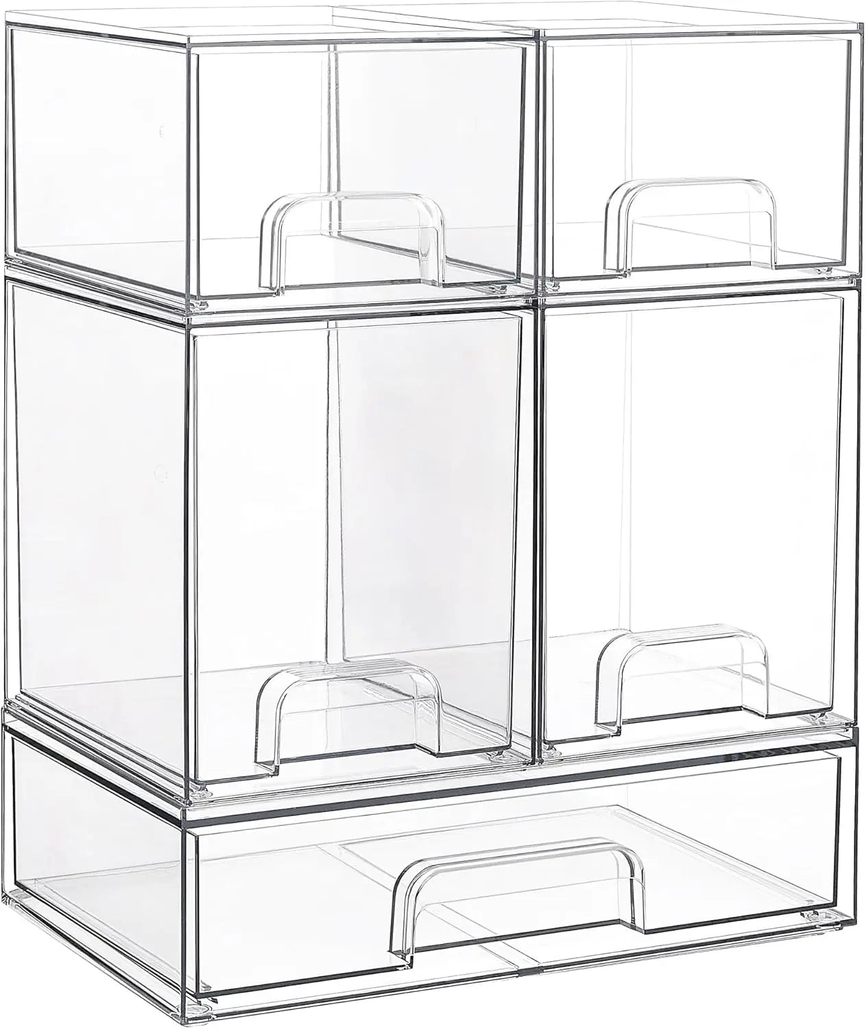 Clear Plastic Stackable Storage Drawers For Kitchen Bathroom Pantry