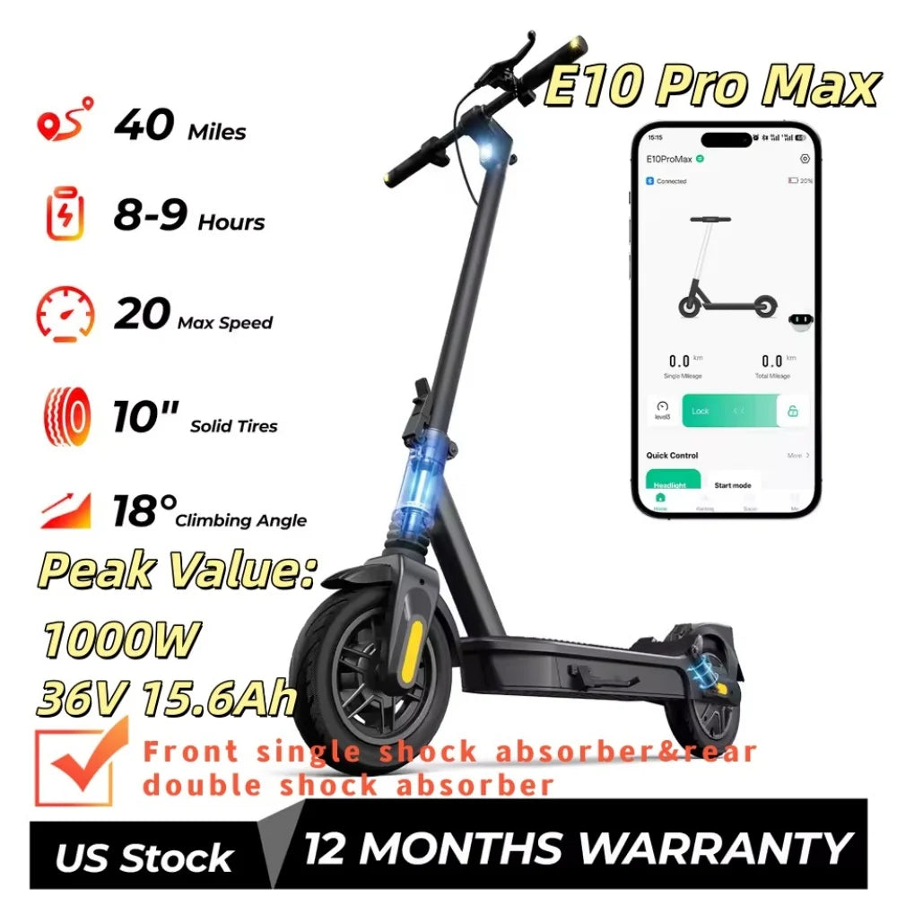 HeroPick Foldable Electric Scooter 500W 36V Long Range Commuter