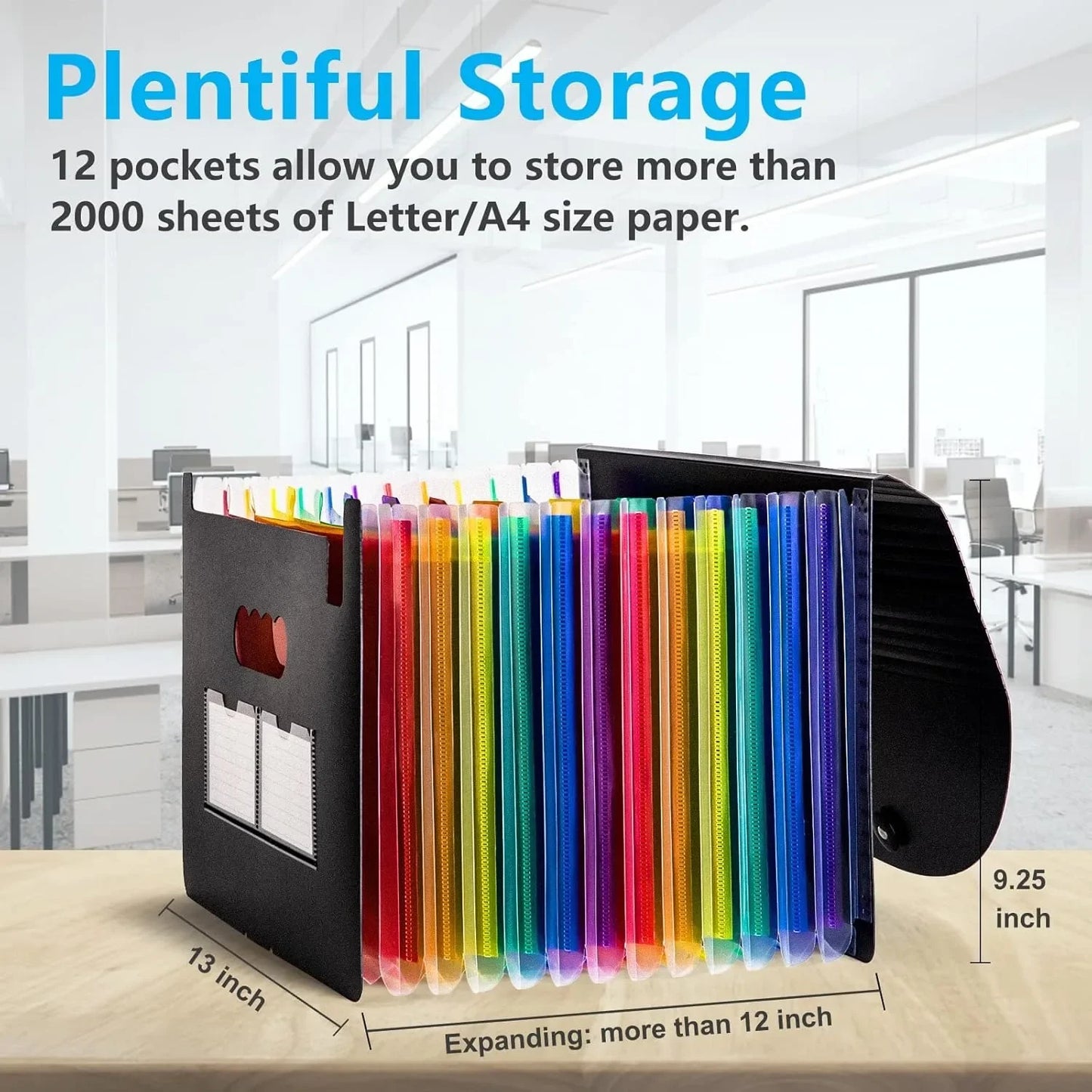 Accordion File Organizer With 12 Pockets
