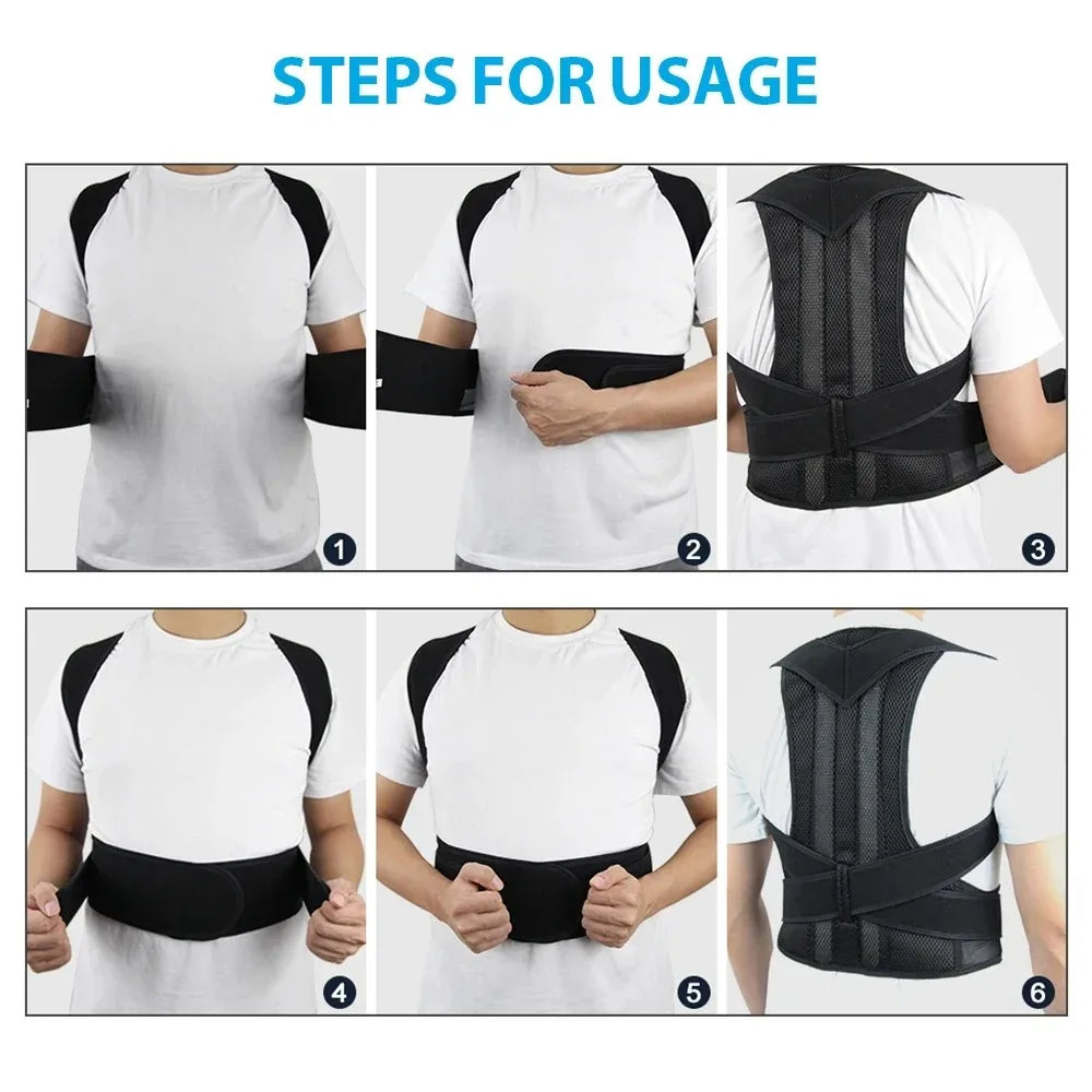 Jiehu Adjustable Back Brace Posture Corrector For Women And Men