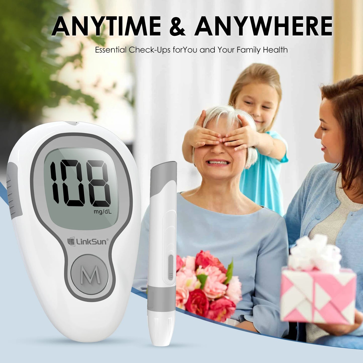 Linksun Blood Glucose Meter G4253 Complete Diabetes Testing Kit