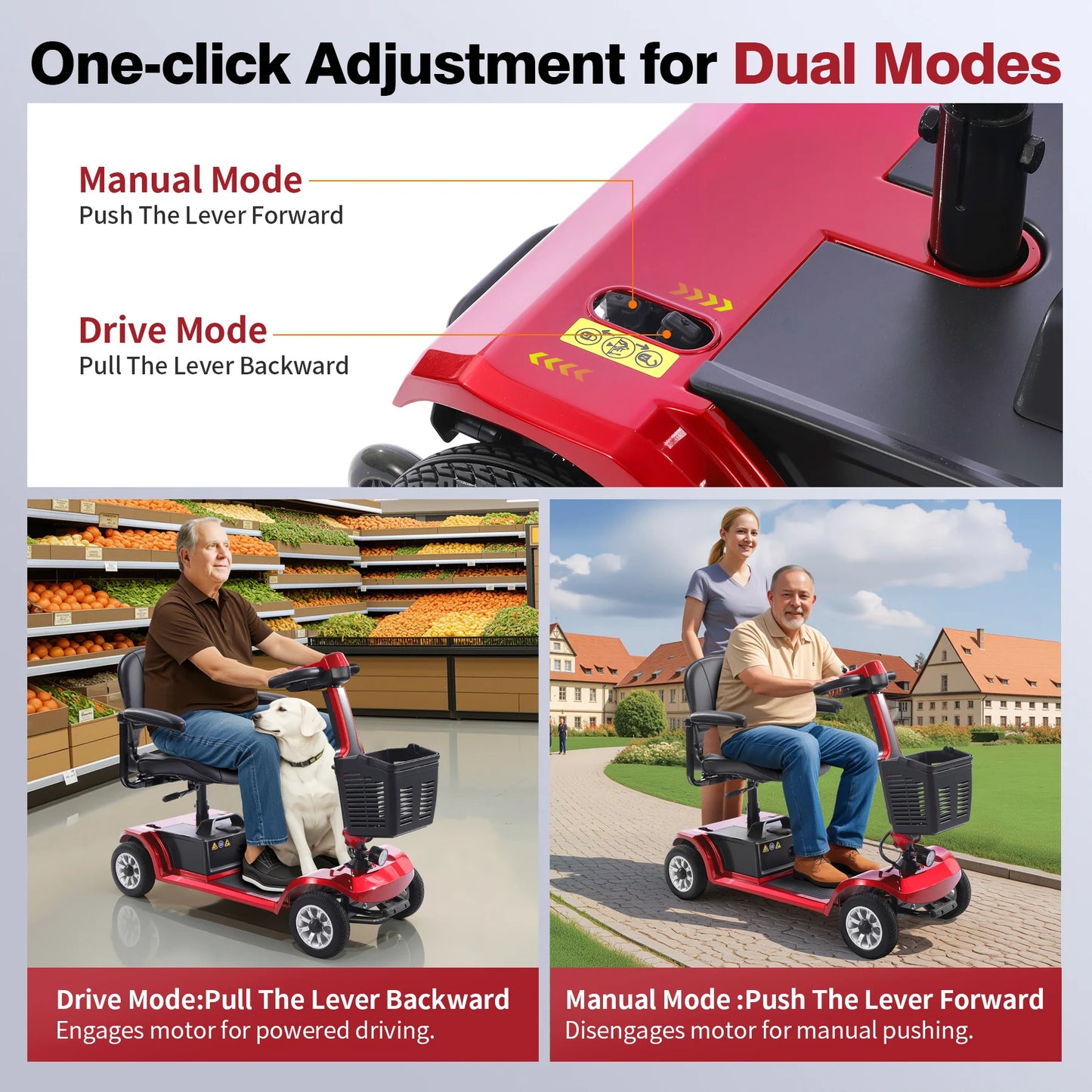 Unificare Electric Mobility Scooter For Adults 20Ah Battery Foldable