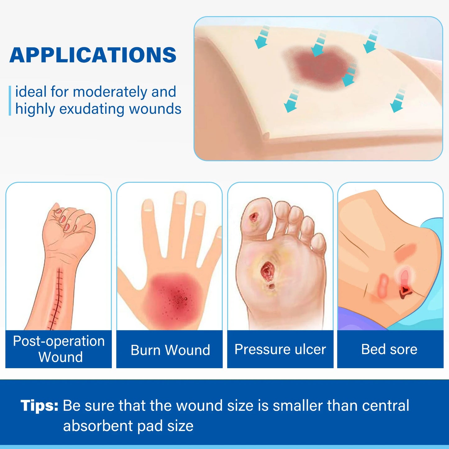 Silicone Foam Dressing Sterile Adhesive Wound Dressing For First Aid