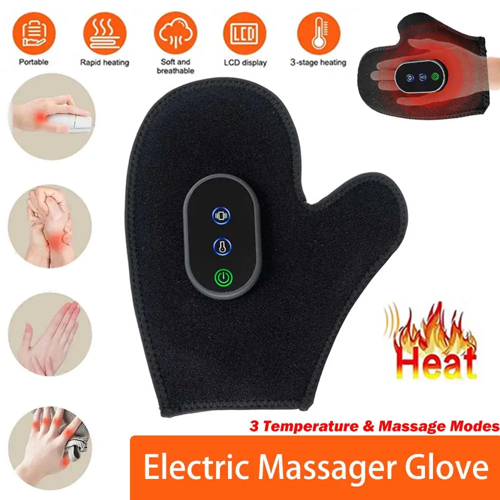 Portable Electric Hand Massager Finger Wrist Palm Glove For Relaxation