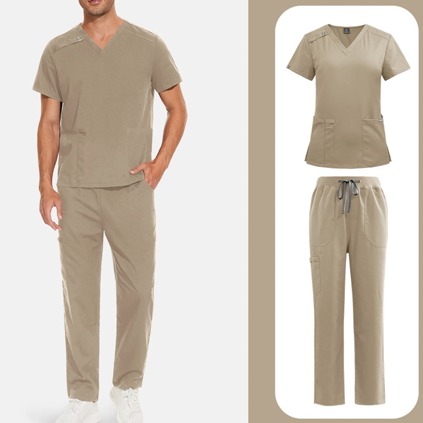 Medical Uniform Scrubs Set Unisex Dentist Veterinary