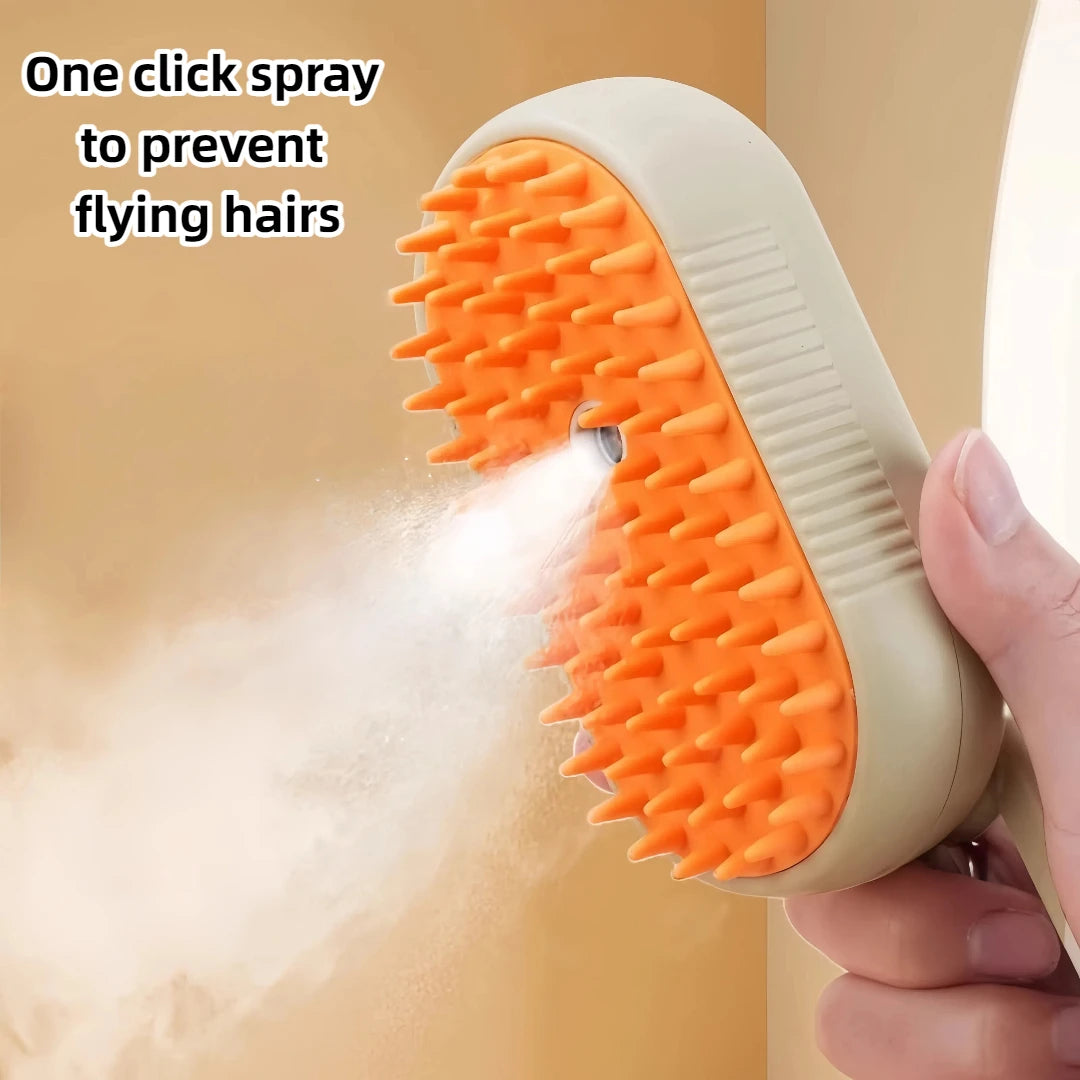 3 In 1 Electric Pet Hair Brush Steam Spray Groomer