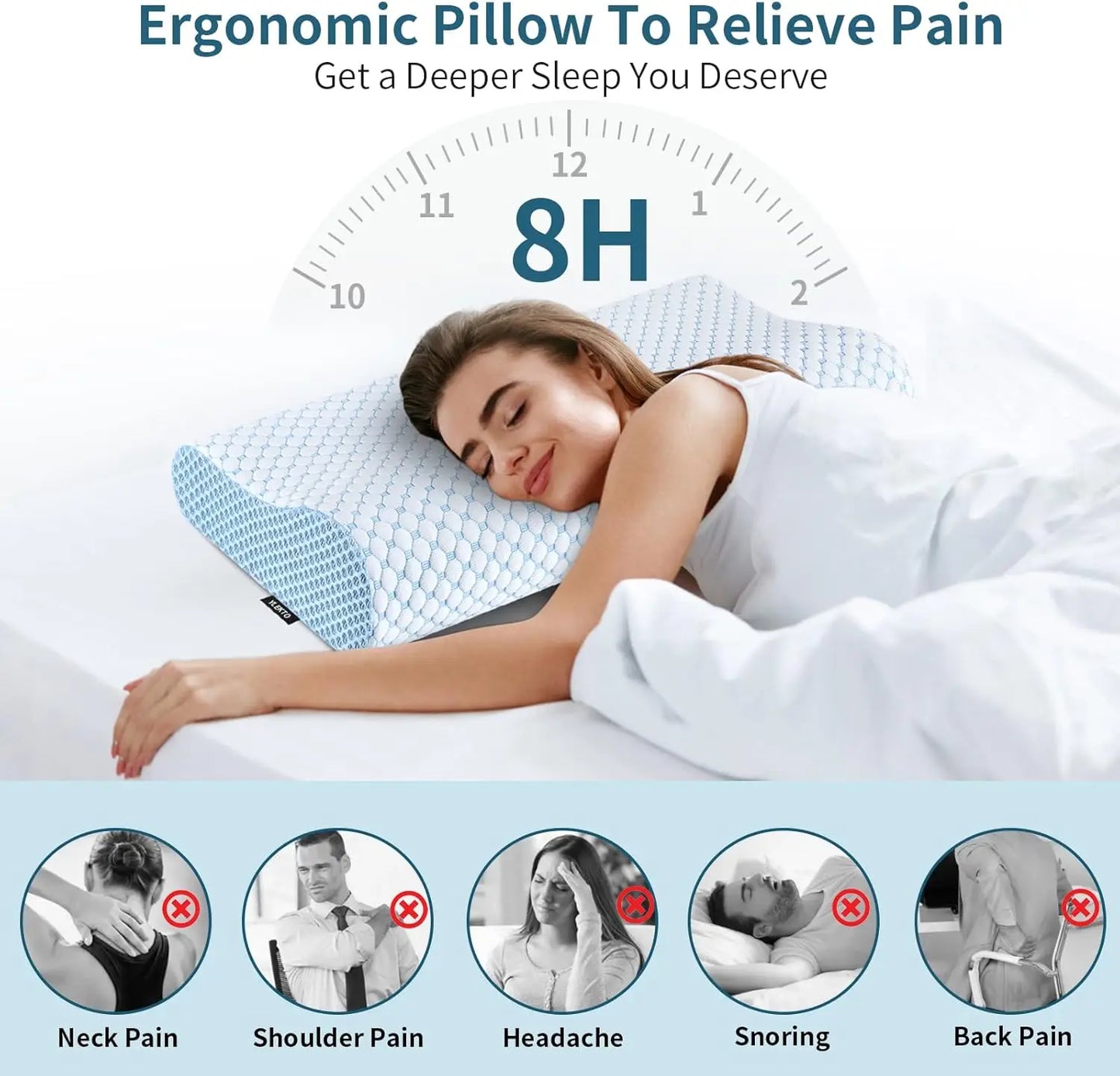 Memory Foam Neck Pillow For Pain Relief And Support