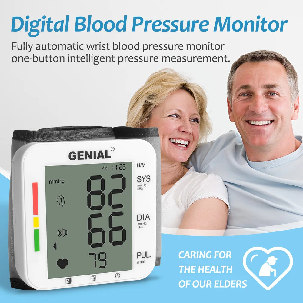 Wrist Blood Pressure Cuff Universal With Large LCD Display