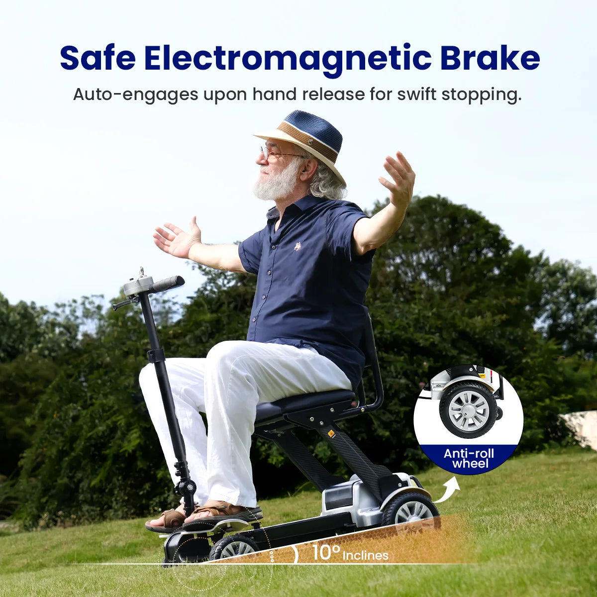 Maidesite Foldable Carbon Fiber Mobility Scooter Electric Powered For Seniors
