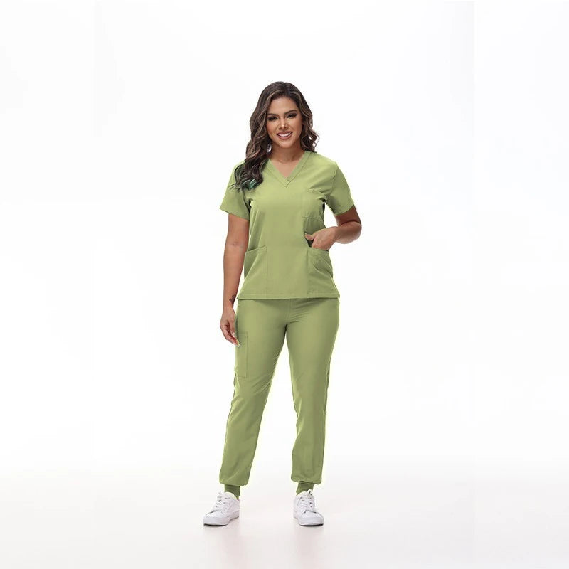 BAISITIMPLE Stretchy Medical Scrubs Uniform for Doctors and Nurses