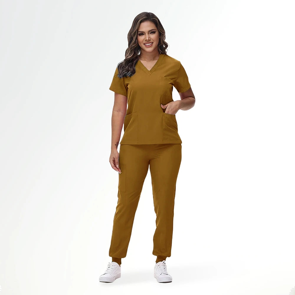 BAISITIMPLE Stretchy Medical Scrubs Uniform for Doctors and Nurses
