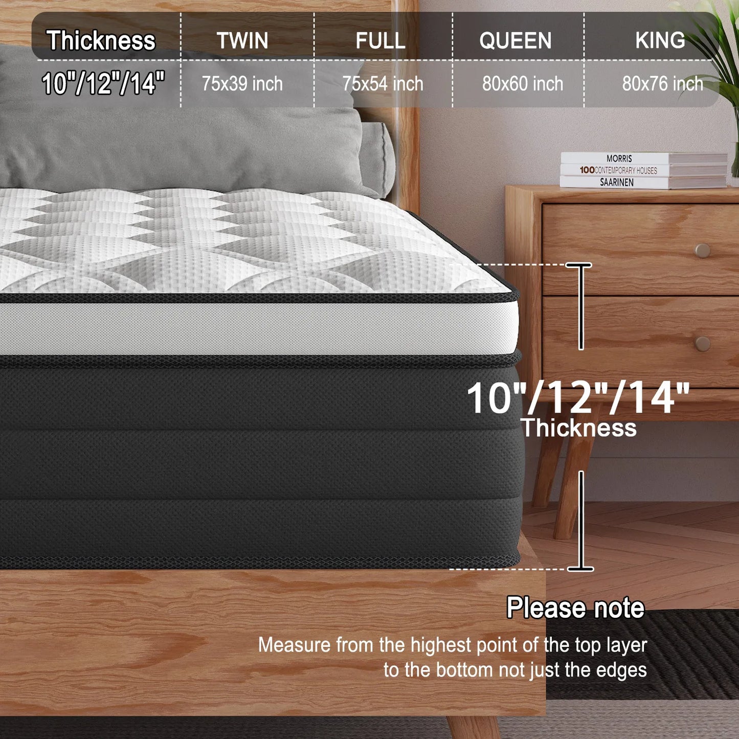 Sweetlove Hybrid Memory Foam Mattress In A Box Euro Top