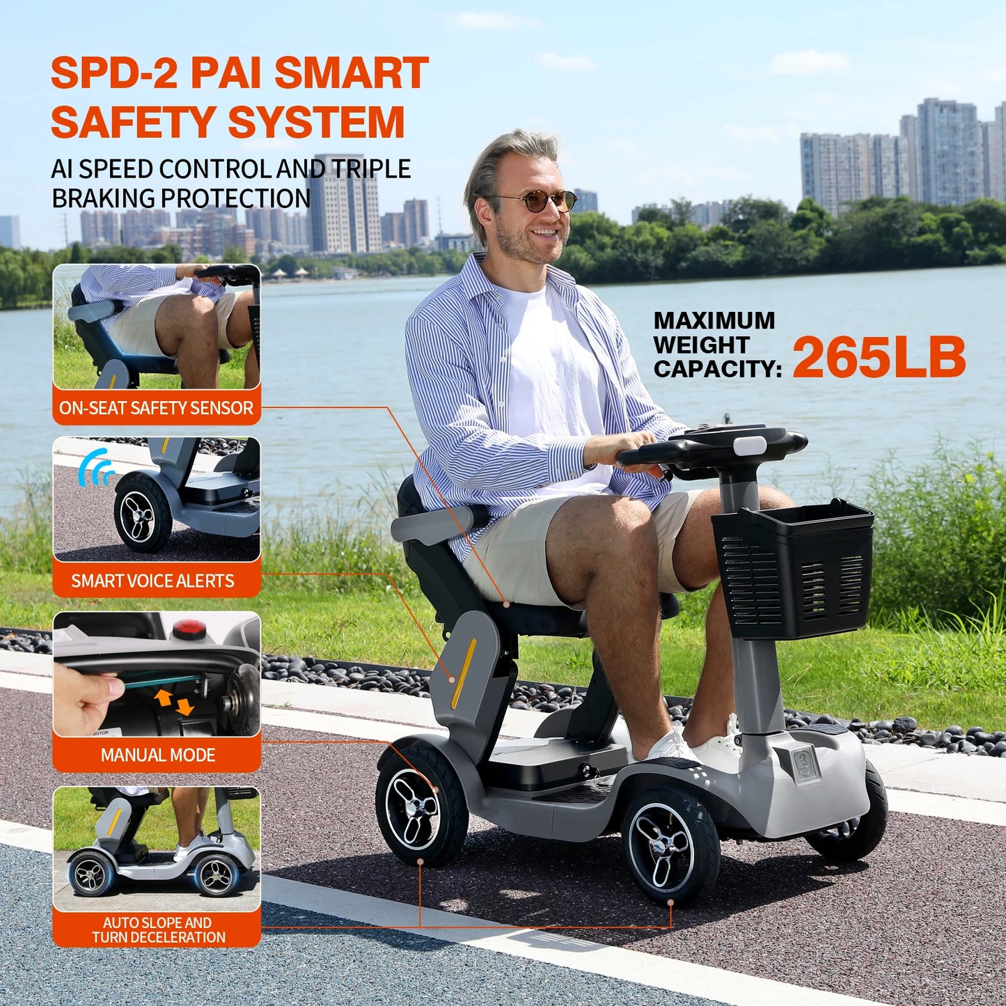 Foldable Mobility Scooter All Terrain Lightweight for Seniors and Travel