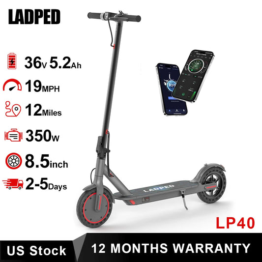 Ladped LP40 Electric Scooter 350W 19mph Foldable with App Control