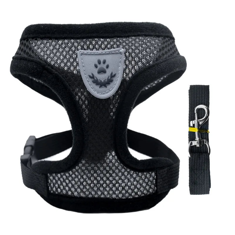 Breathable Dog Harness Chest And Back Set For Outdoor Use