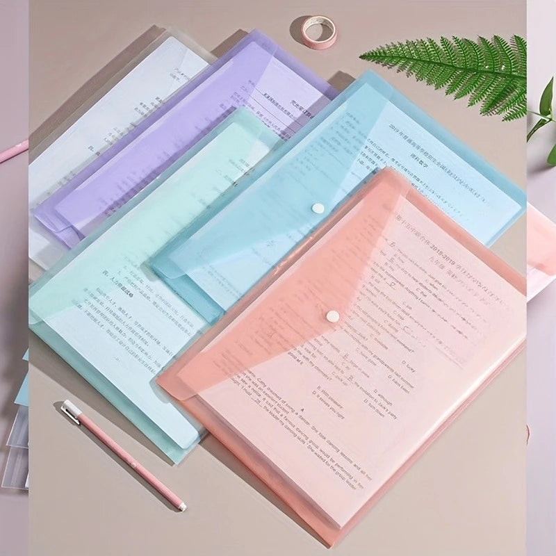 Transparent PP File Folders 10Pcs Waterproof Document Storage