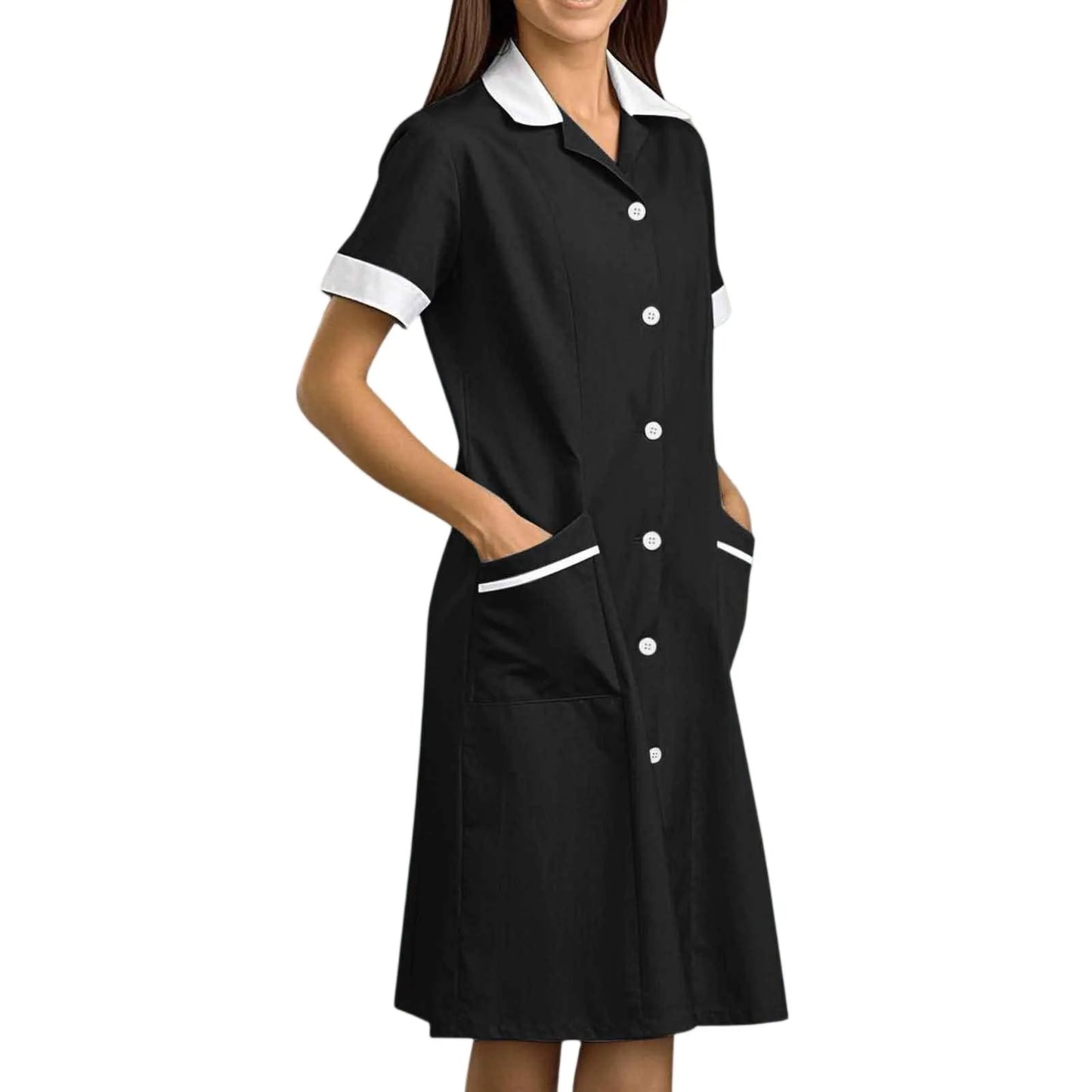 Eillysevens Nurse Uniform Long Sleeve Slim Fit Dress