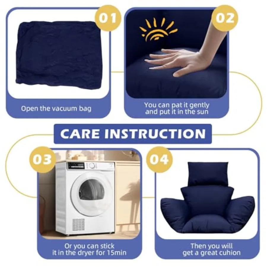 Egg Chair Cushion for Hanging Chair Indoor Outdoor Patio Garden Seat Pad