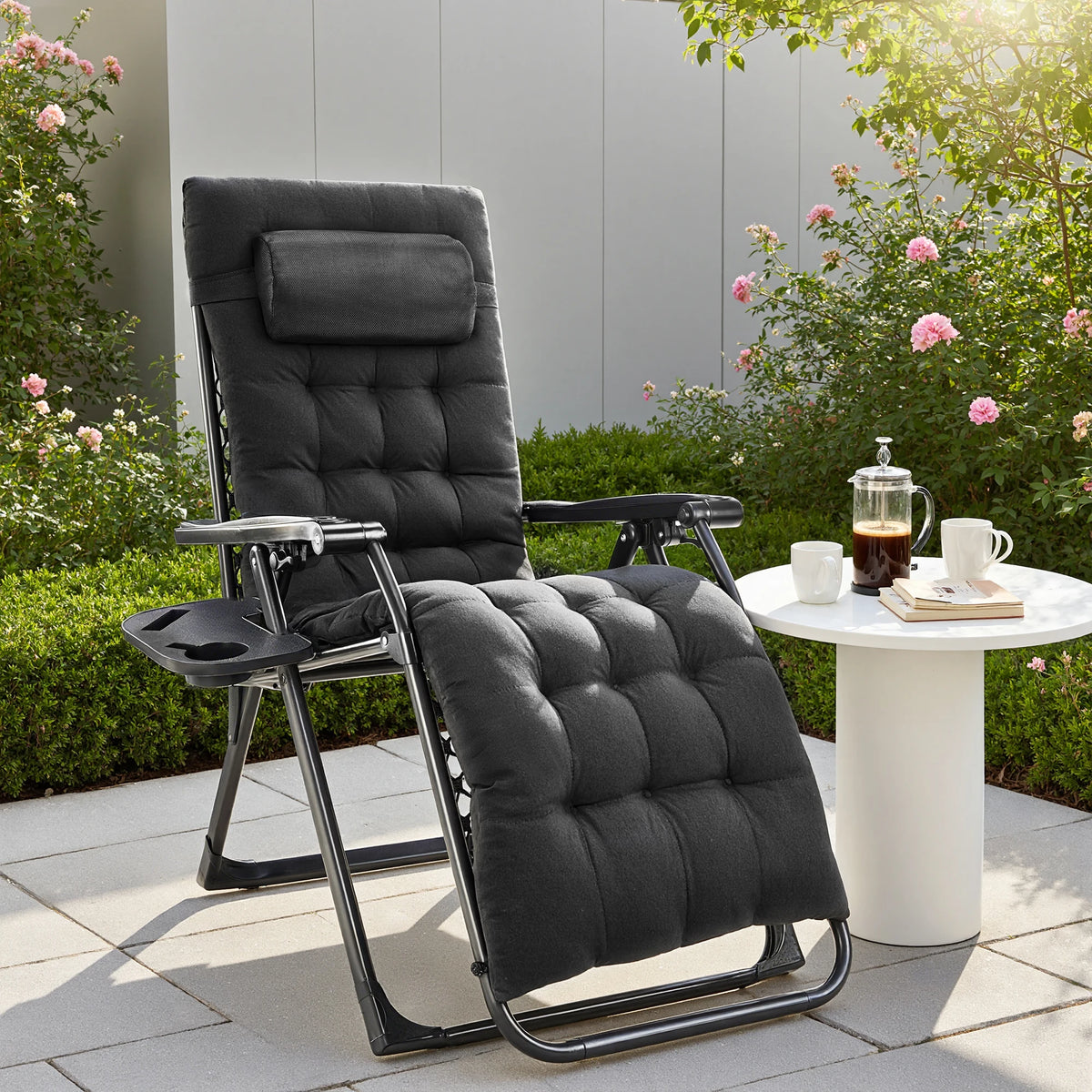 JHK Zero Gravity Recliner Outdoor Lounge Chair Portable