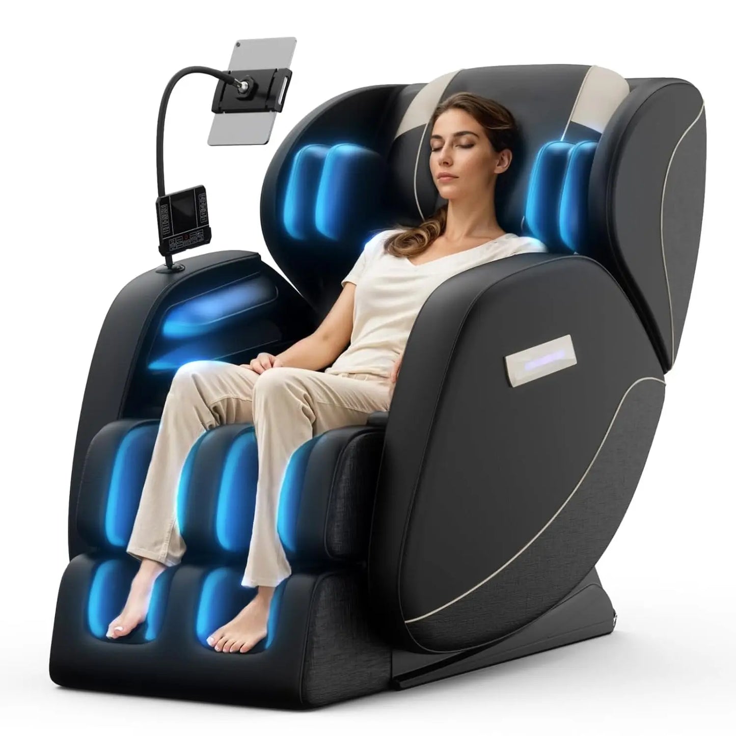 Zero Gravity Leather Massage Chair With Auto Modes And Airbags
