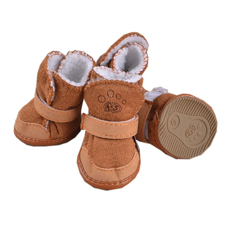 NONECN Pet Dog Shoes 4 Pack Thick Warm Boots