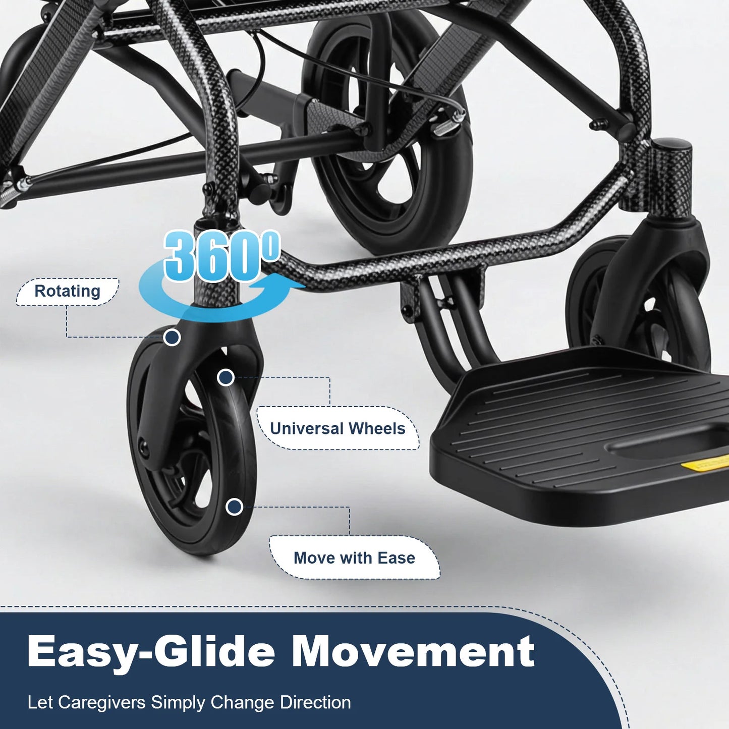 130kg Loadable Reclining Wheelchair Folding Transport For Seniors