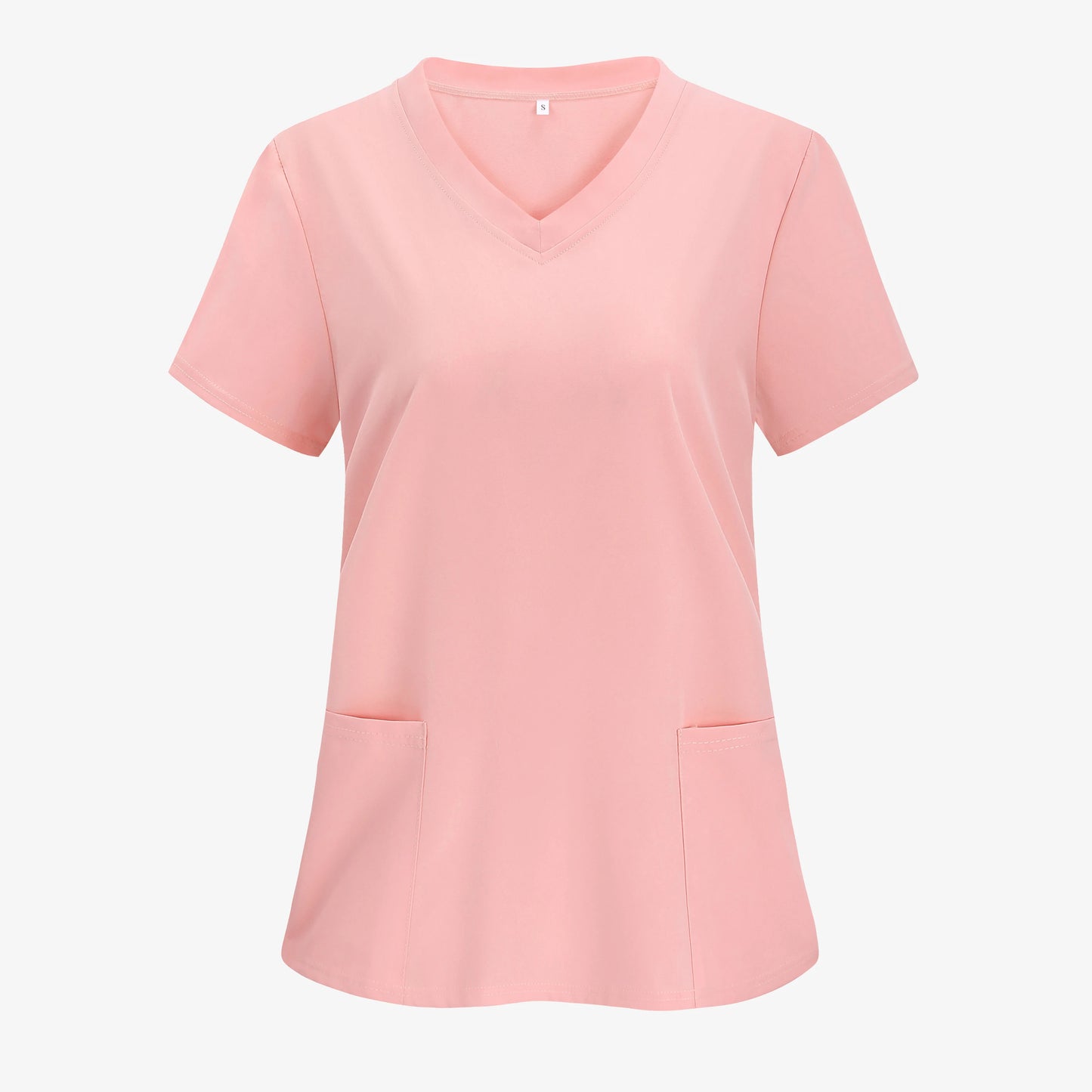 XUANSHOWCN Women Nurse Uniform Woven Top Pocket Front V Neck