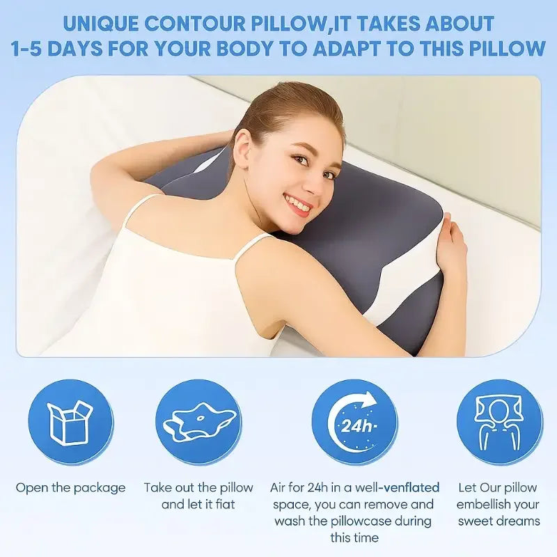 NONECN Ergonomic Memory Foam Butterfly Neck Pillow C Shaped