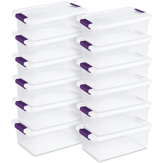 ClearView Latch Box Stackable Organizer Bins With Latching Lids