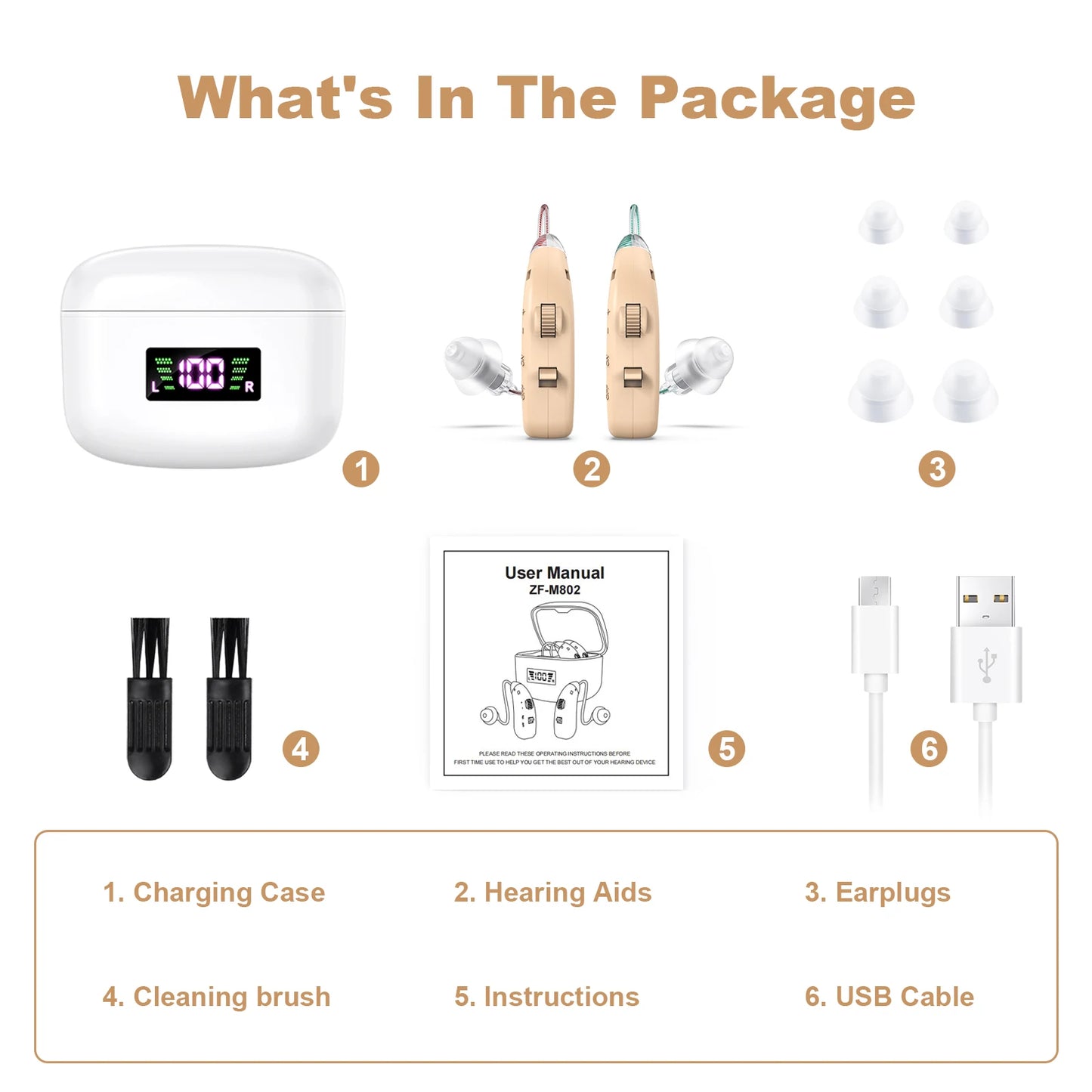 K And F Concept Volume Adjustable BTE Hearing Aids Seniors