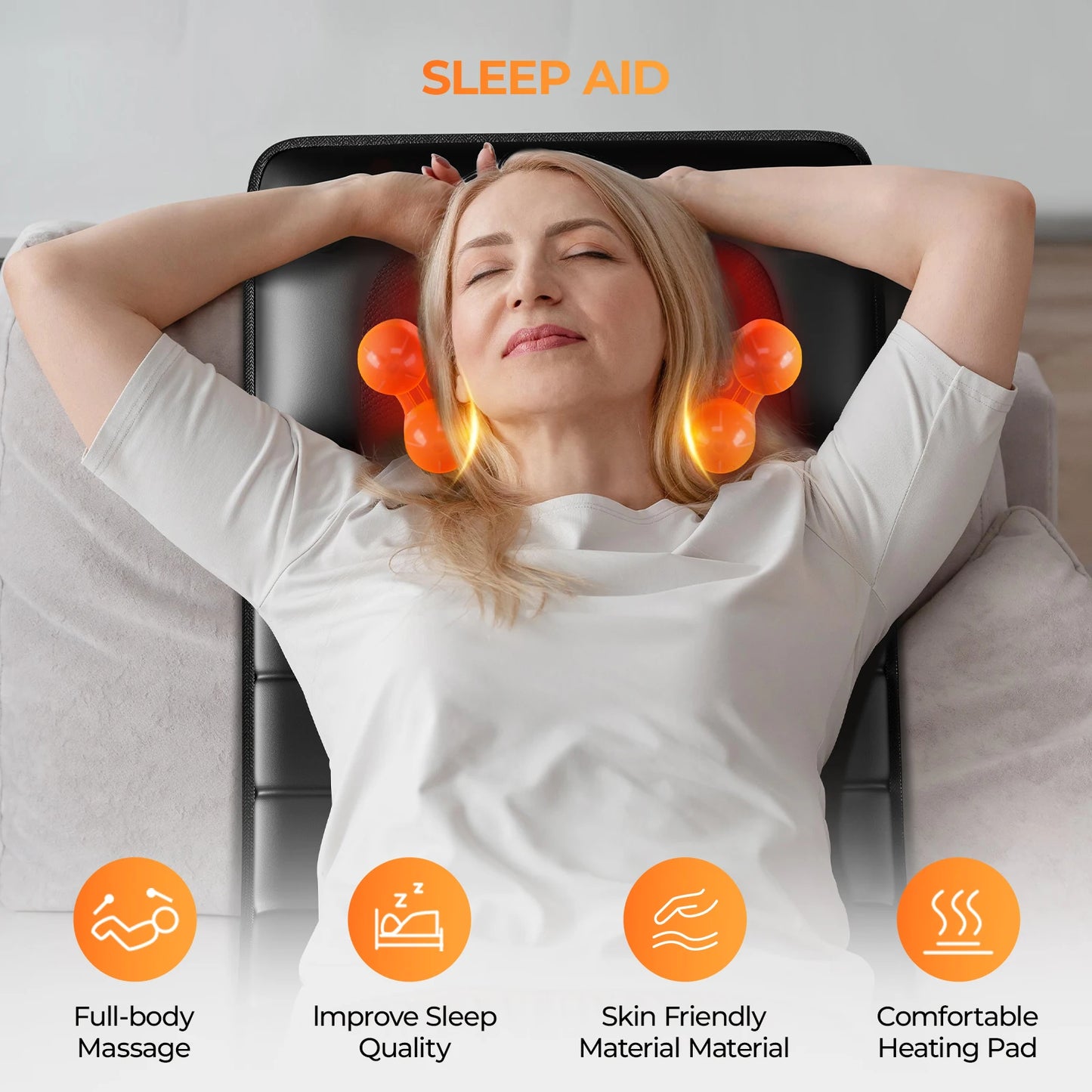HOMEMASSA Shiatsu Full Body Massage Mat Detachable Pad 10 Motors
