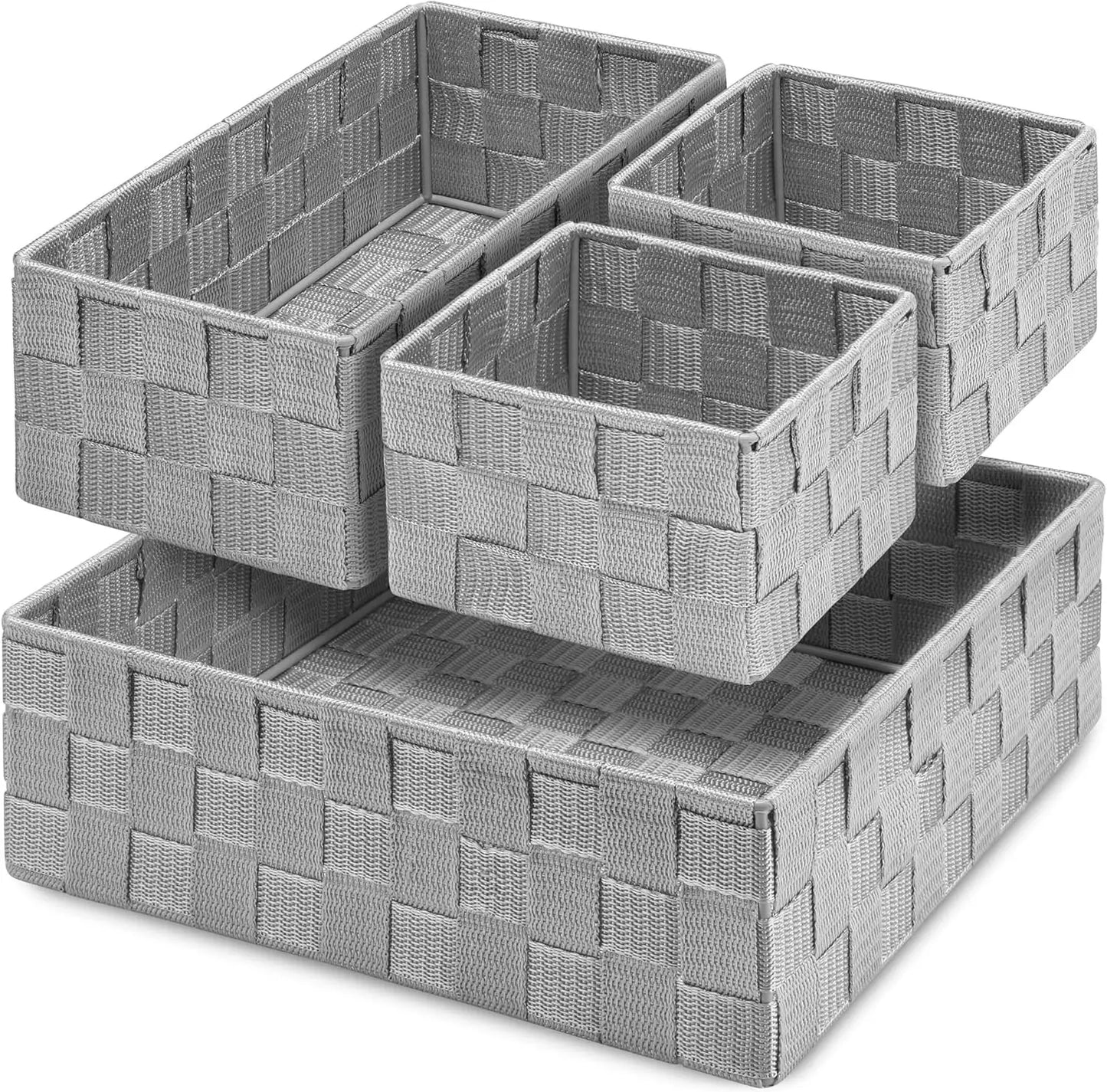 Woven Storage Basket Organizer Cube Box For Closets And Shelves