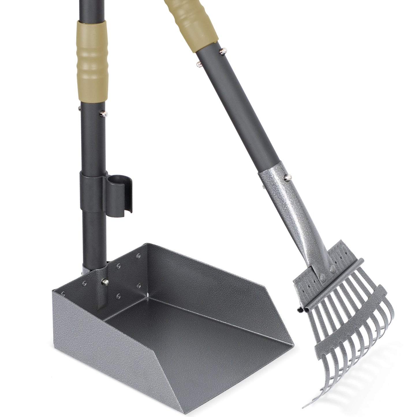 Dog Pooper Scooper Set With Long Adjustable Stainless Handles