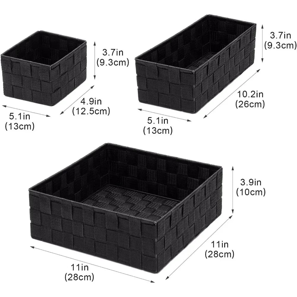 Woven Storage Basket Organizer Cube Box For Closets And Shelves