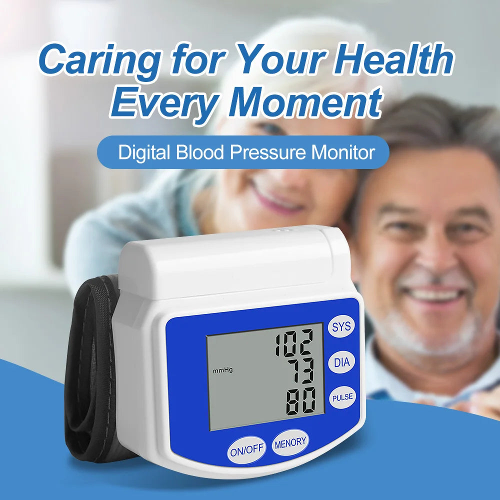 Rechargeable Wrist Blood Pressure Monitor With LED Display Home Use