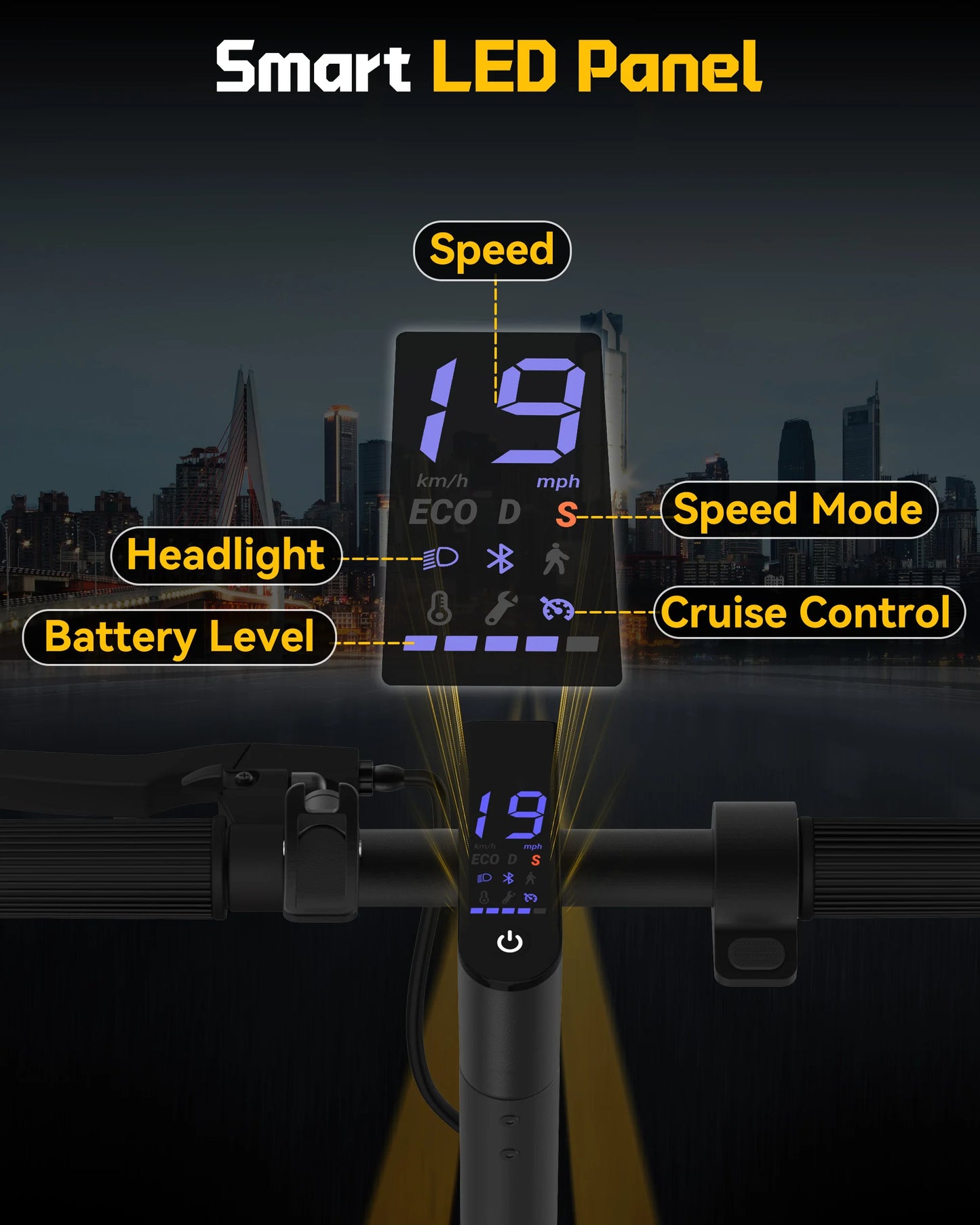 LADPED LP40 Electric Scooter 350W 16 Mile Range App Foldable
