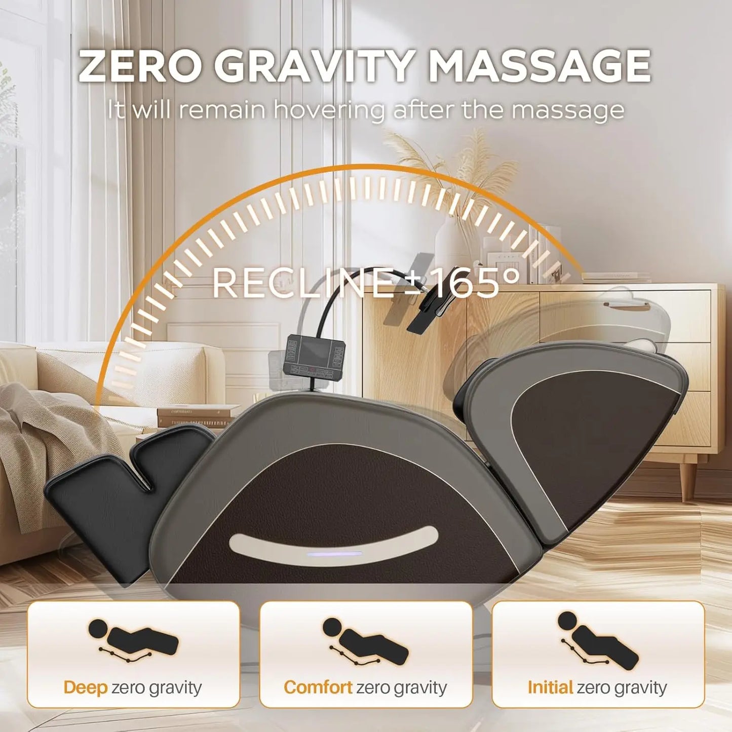 Zero Gravity Leather Massage Chair With Auto Modes And Airbags