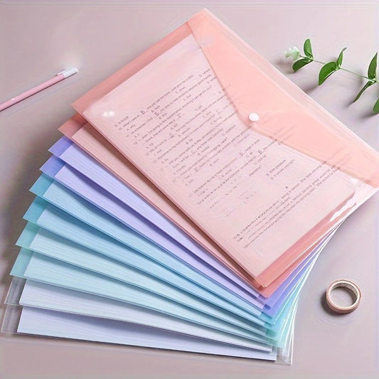 Transparent PP File Folders 10Pcs Waterproof Document Storage