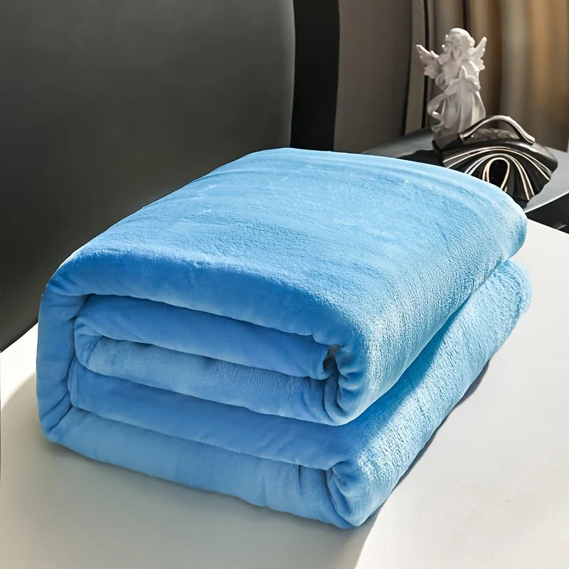 Solid Flannel Multifunctional Blanket Soft Warm For Living Room Bedroom