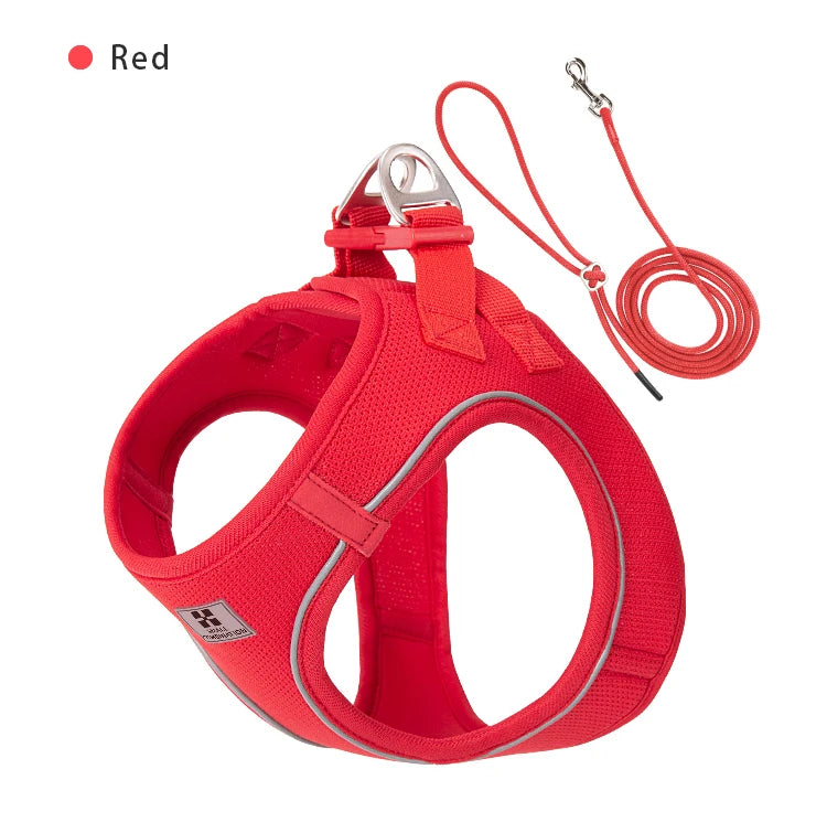 Small Combination Reflective Dog Harness Leash Set For Small And Medium Dogs