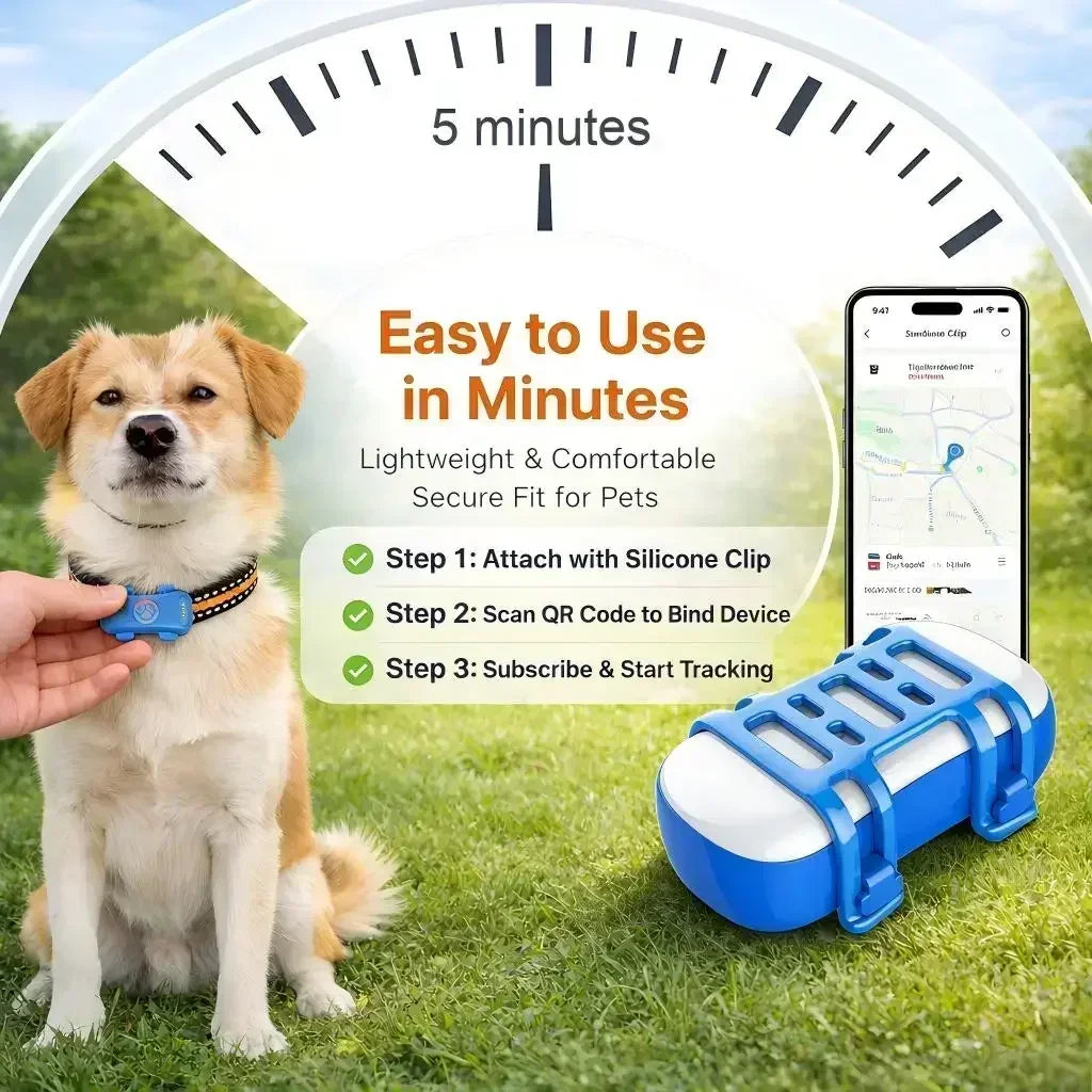 WANWAYTECH GPS Pet Tracker 4G Built-In SIM for Dogs Cats