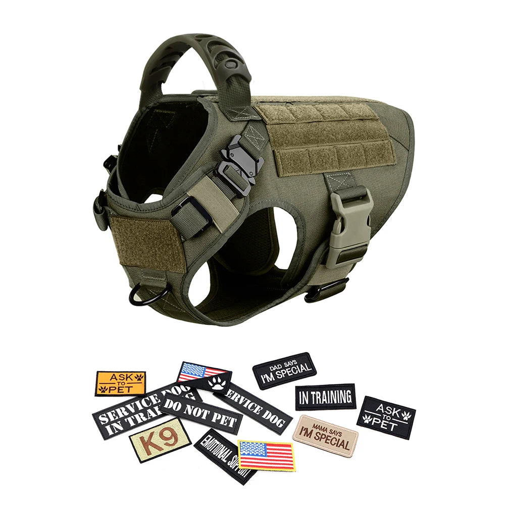 PETRAVEL Military Dog Harness Vest Training Set For Malinois