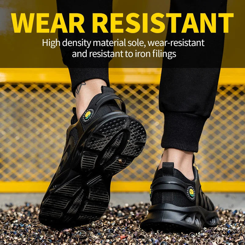 Breathable Microfiber Safety Shoes for Men Puncture Protection