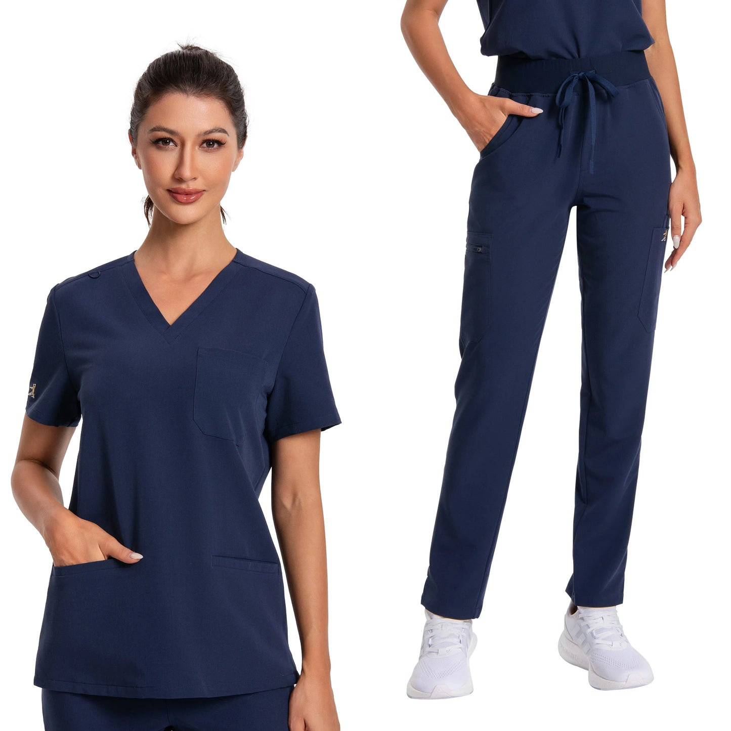 KUNGFU SCRUBSCN Ladies Dental Scrubs Set Two Piece