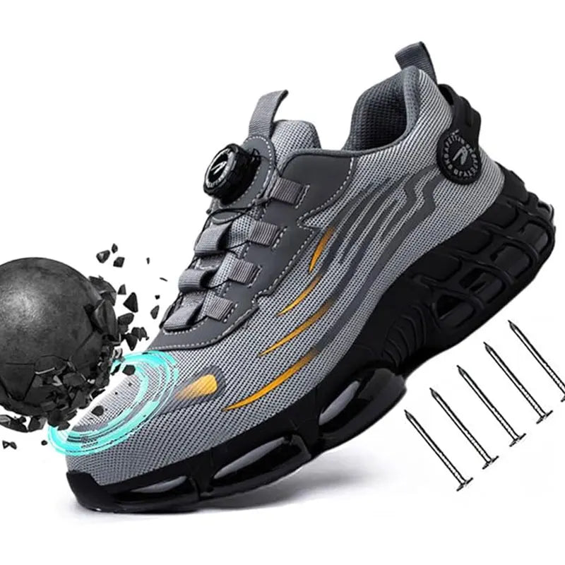 Mens Steel Toe Work Shoes Lightweight Breathable Antiskid Boots