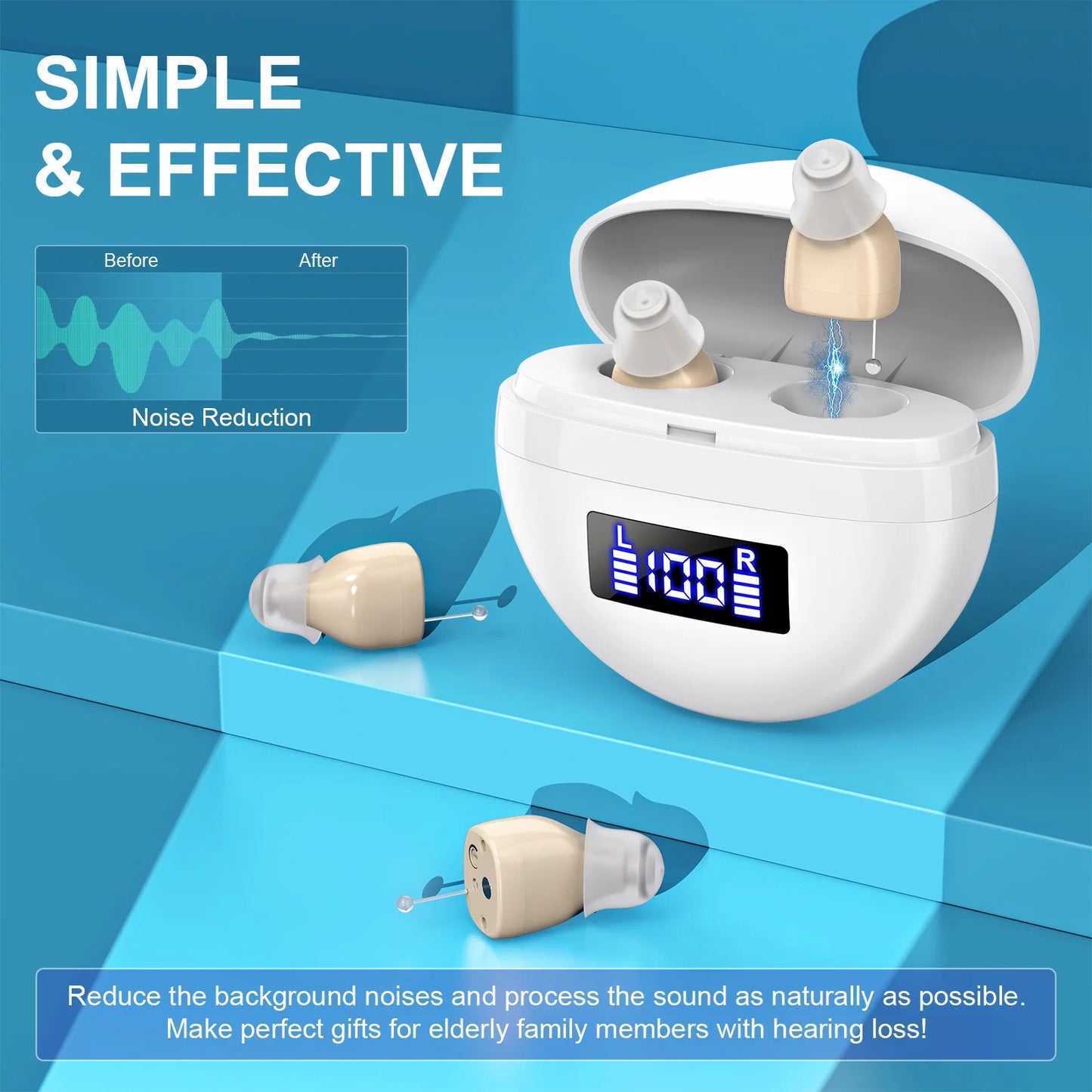 KF Concept Mini In Ear Hearing Aids With Rechargeable Display