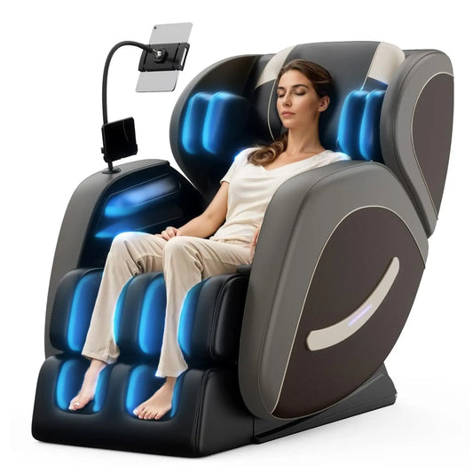 Zero Gravity Leather Massage Chair With Auto Modes And Airbags